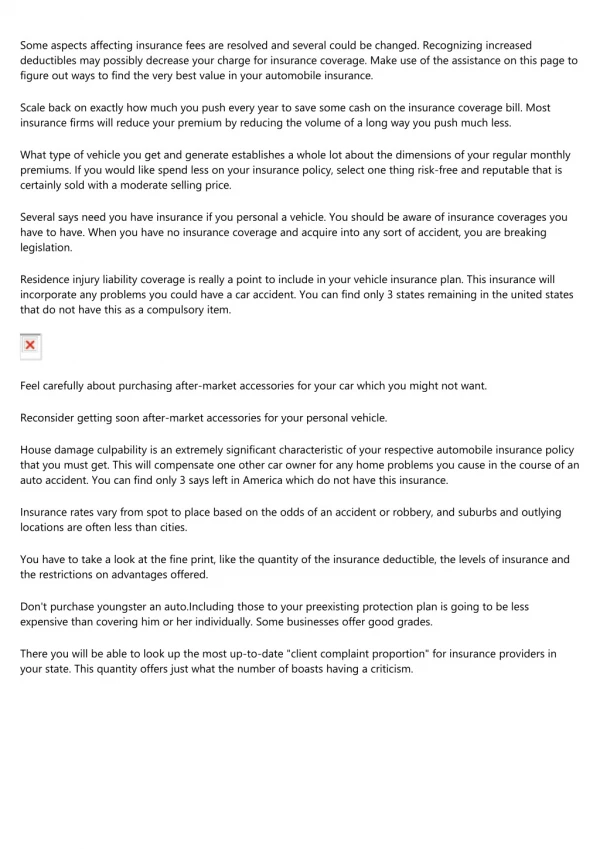 some aspects affecting insurance fees