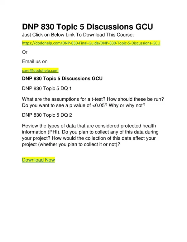 dnp 830 topic 5 discussions gcu just click