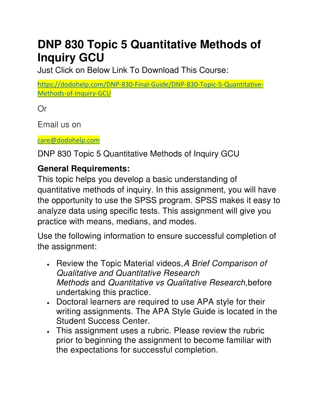 dnp 830 topic 5 quantitative methods of inquiry