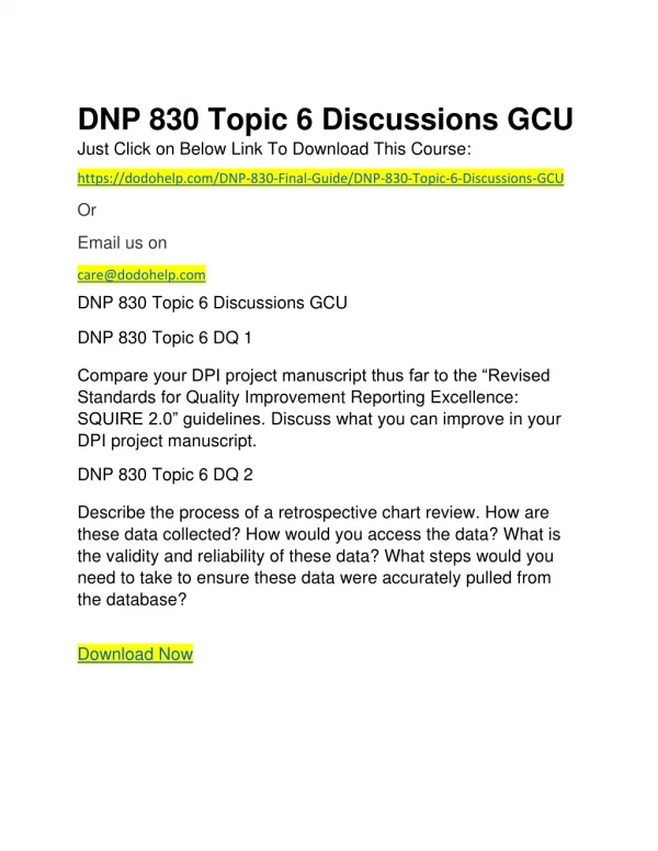 dnp 830 topic 6 discussions gcu just click