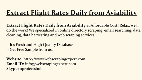 extract flight rates daily from aviability