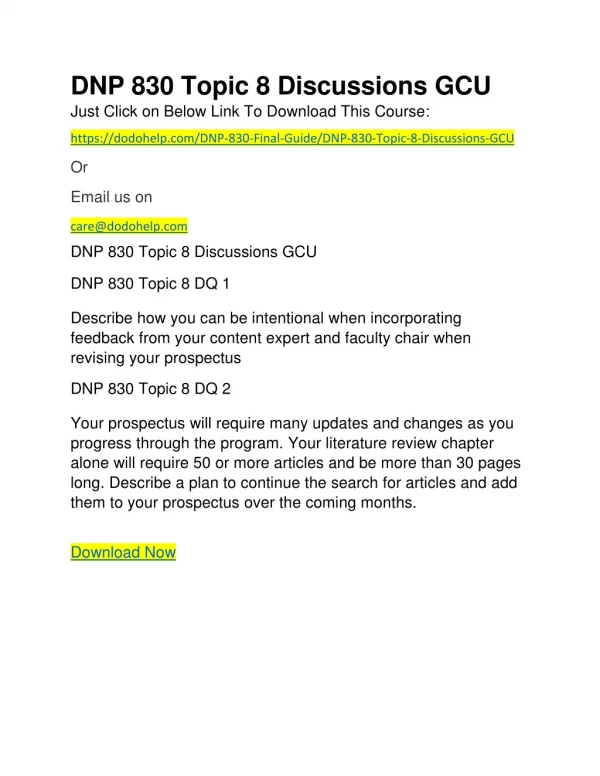 dnp 830 topic 8 discussions gcu just click