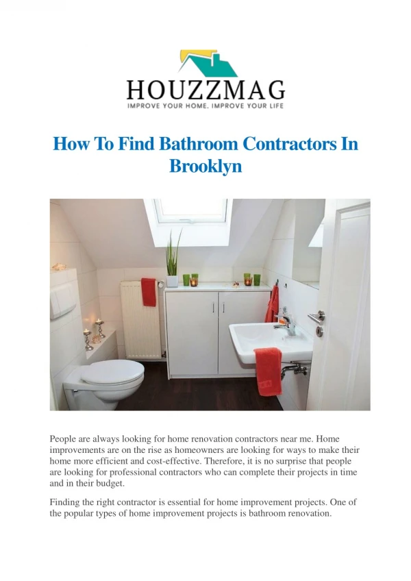 How To Find Bathroom Contractors In Brooklyn