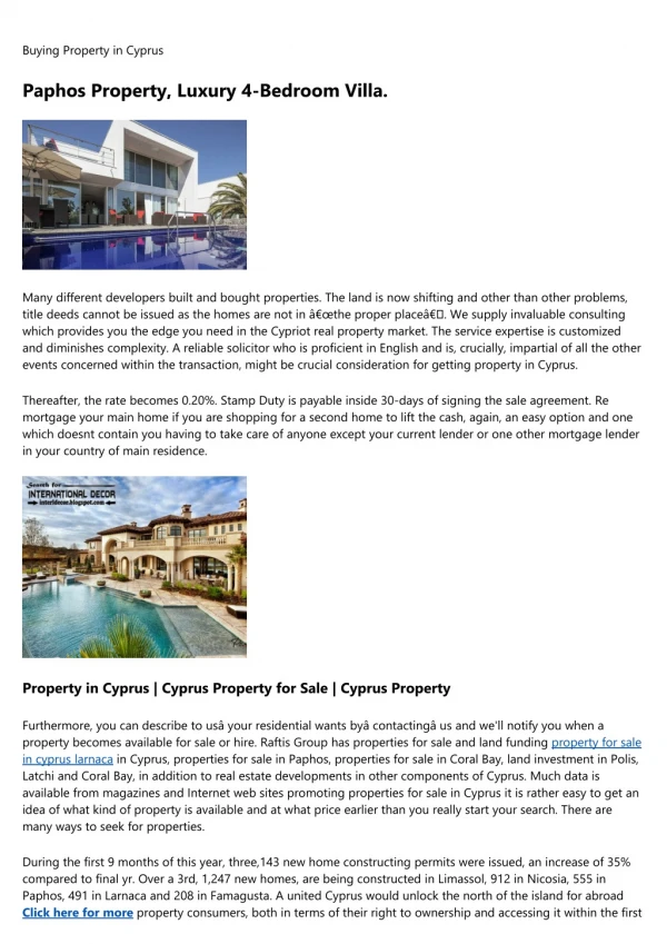 property limassol cyprus - Investment in Cyprus Properties