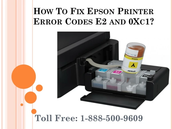 Fix Epson Printer Error Codes E2 and 0Xc1