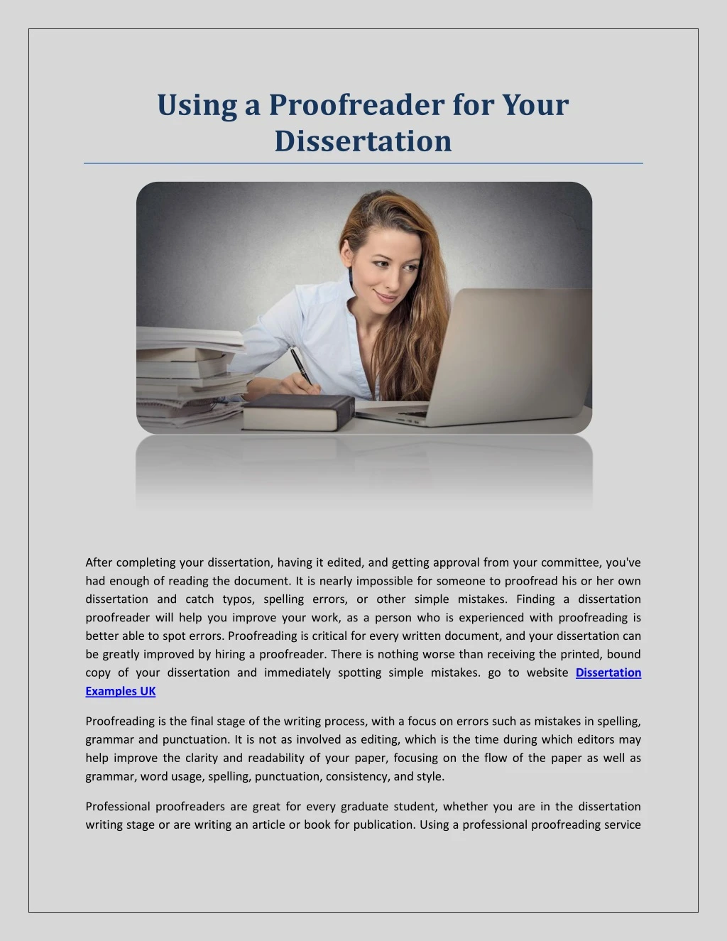 using a proofreader for your dissertation