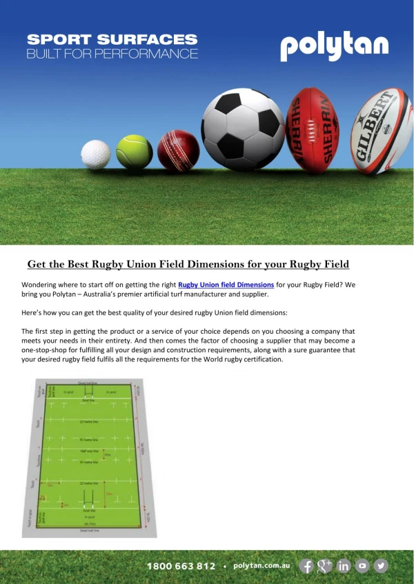 Get the Best Rugby Union Field Dimensions for your Rugby Field!