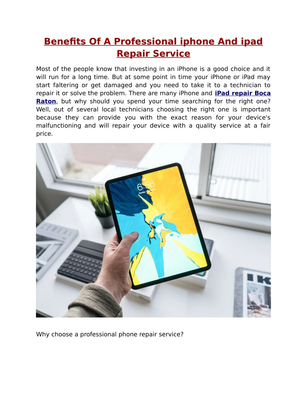 benefits of a professional iphone and ipad repair