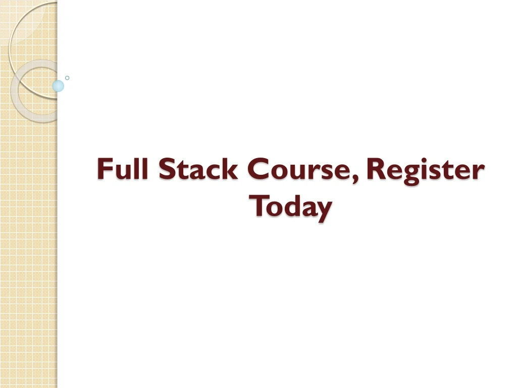 full stack course register today