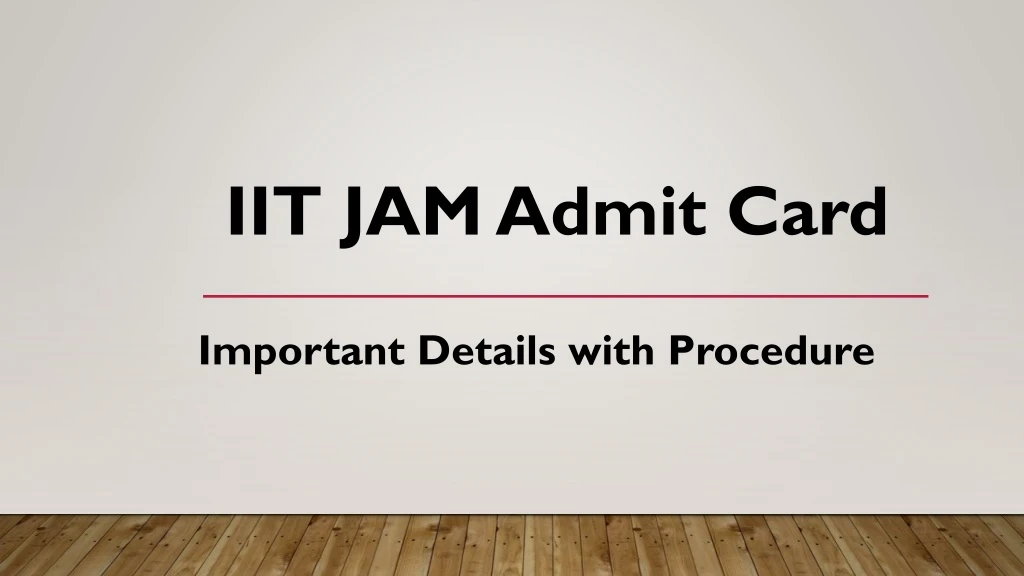 iit jam admit card