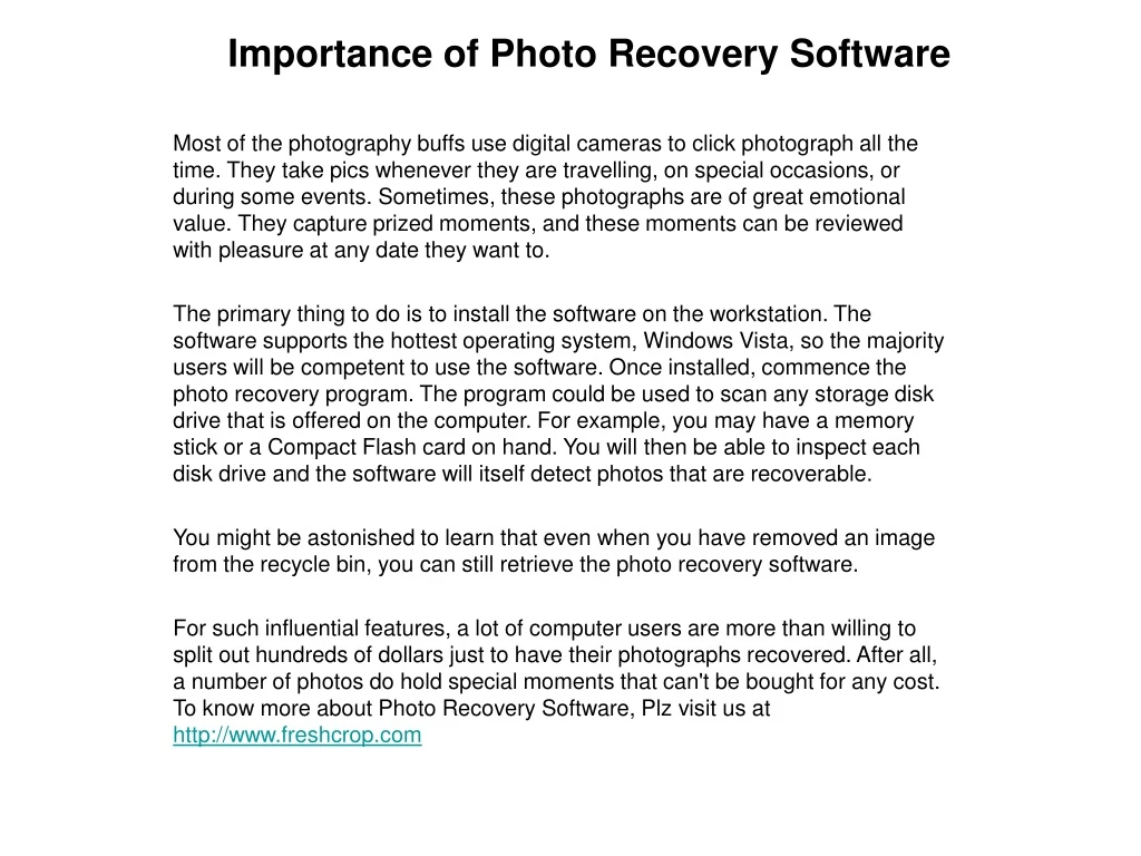 importance of photo recovery software