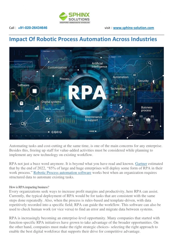 Impact of Robotic Process Automation Across Industries