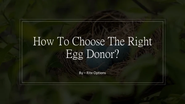 how to choose the right egg donor