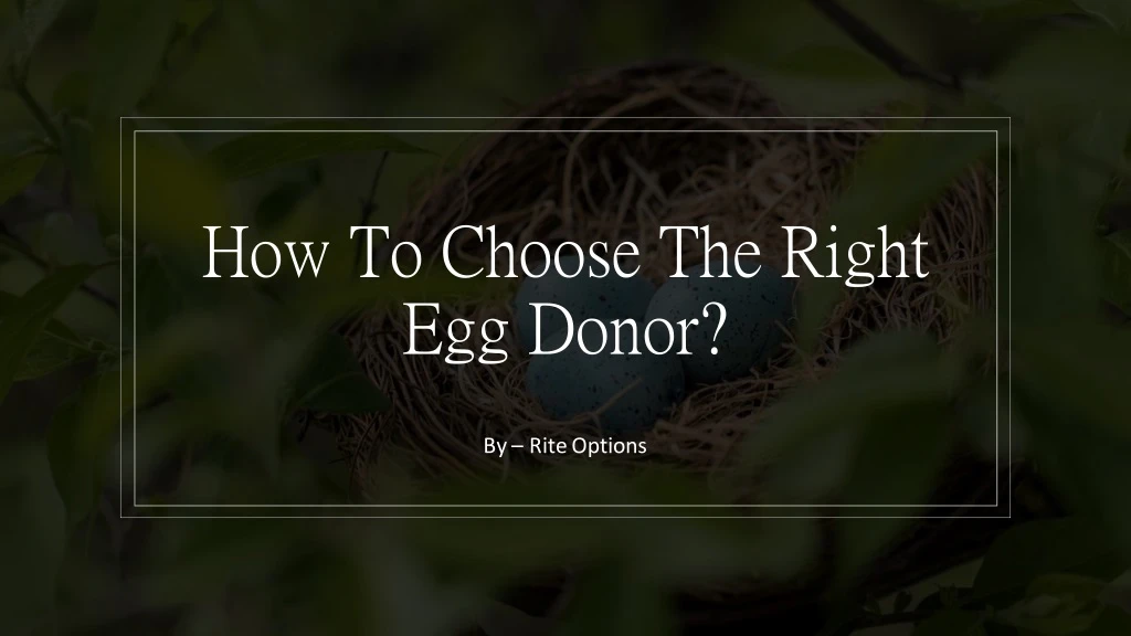 how to choose the right egg donor