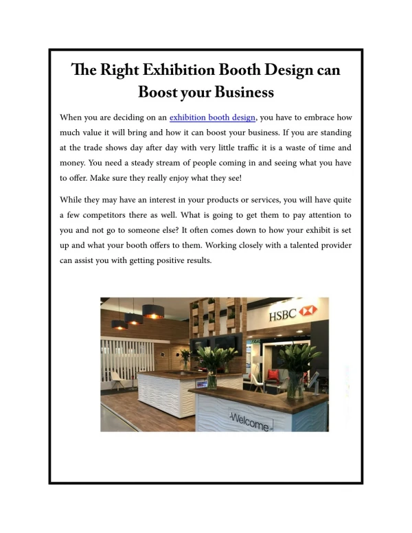 The Right Exhibition Booth Design can Boost your Business