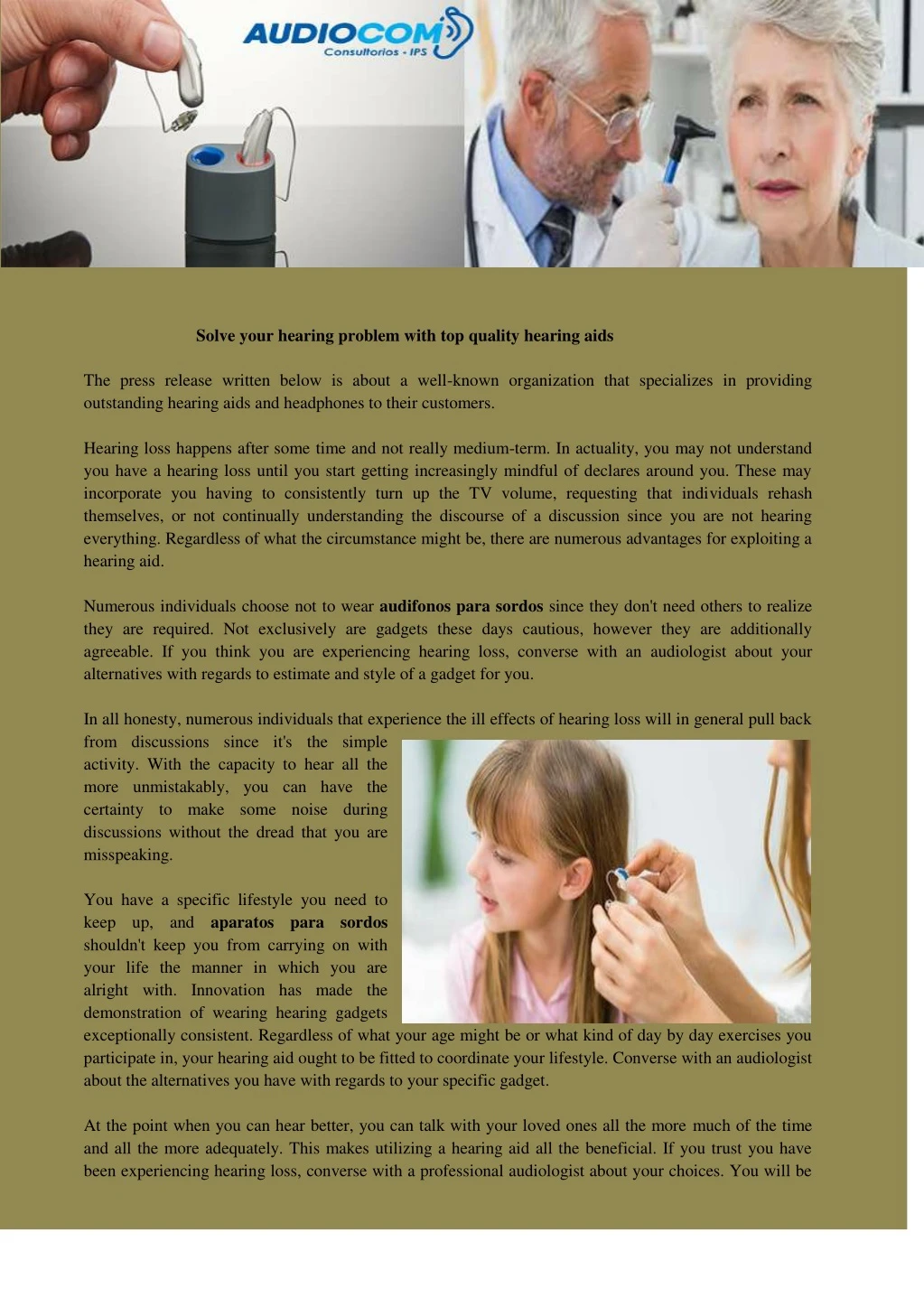 solve your hearing problem with top quality