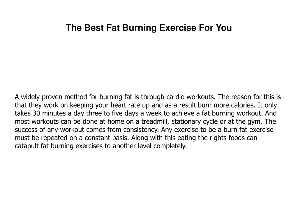 the best fat burning exercise for you