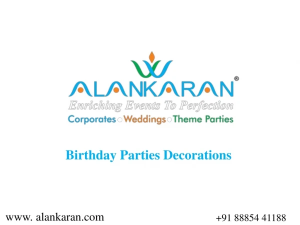 Birthday Party Organizers in Hyderabad | Budget Birthday | ALANKARAN