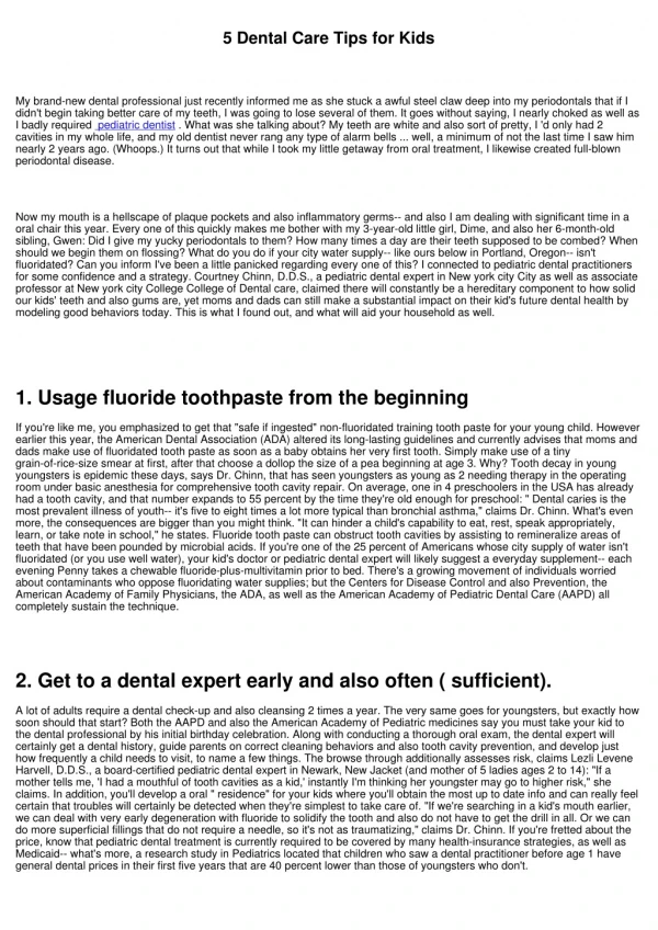 5 Dental Treatment Tips for Kids