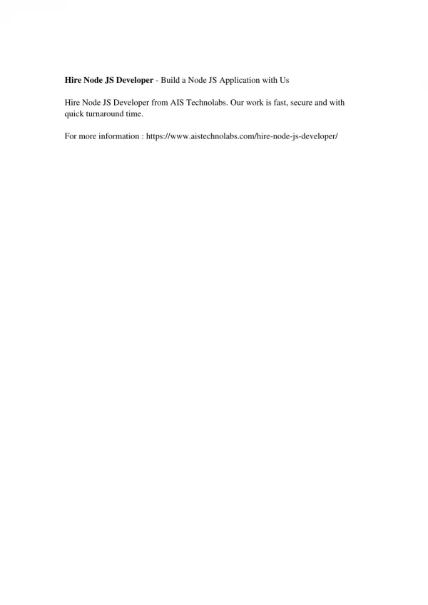 hire node js developer build a node
