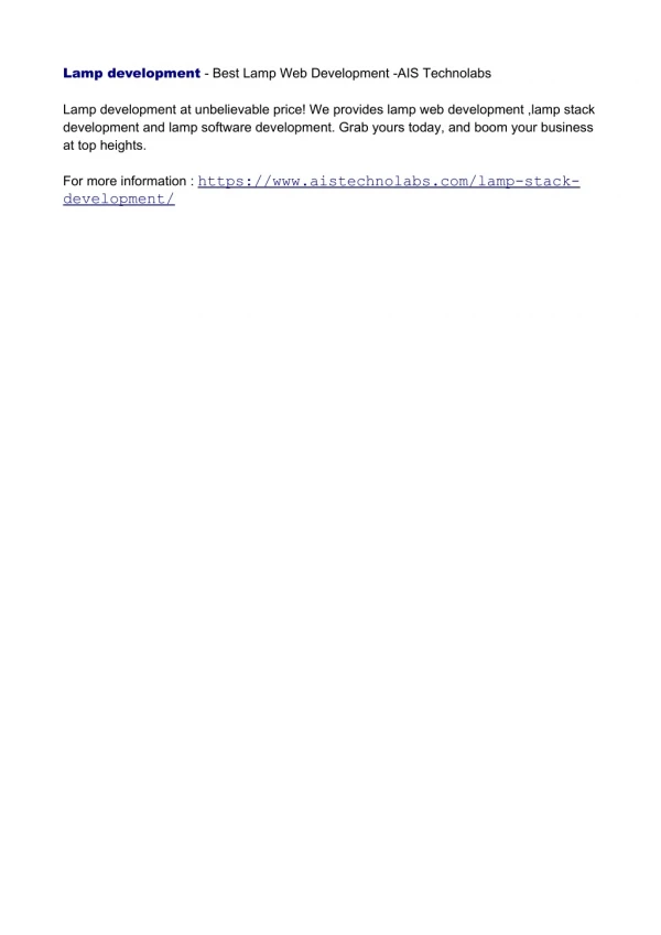 lamp development best lamp web development