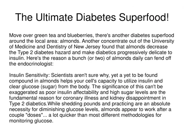 the ultimate diabetes superfood