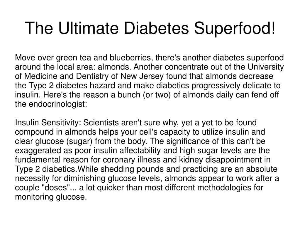the ultimate diabetes superfood