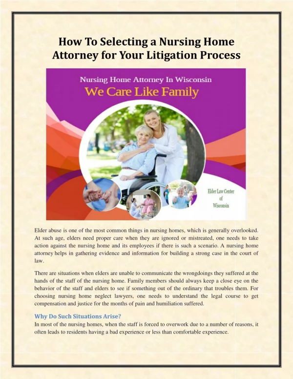 how to selecting a nursing home attorney for your