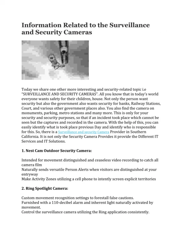 information related to the surveillance