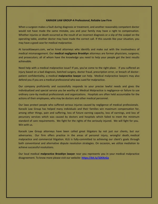 karasik law group a professional reliable law firm