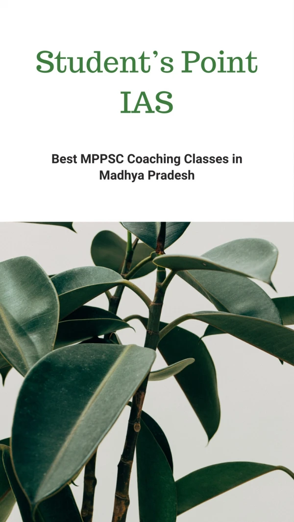 Best MPPSC coaching in Bhopal | Best MPPSC coaching in Madhya Pradesh | Student's Point