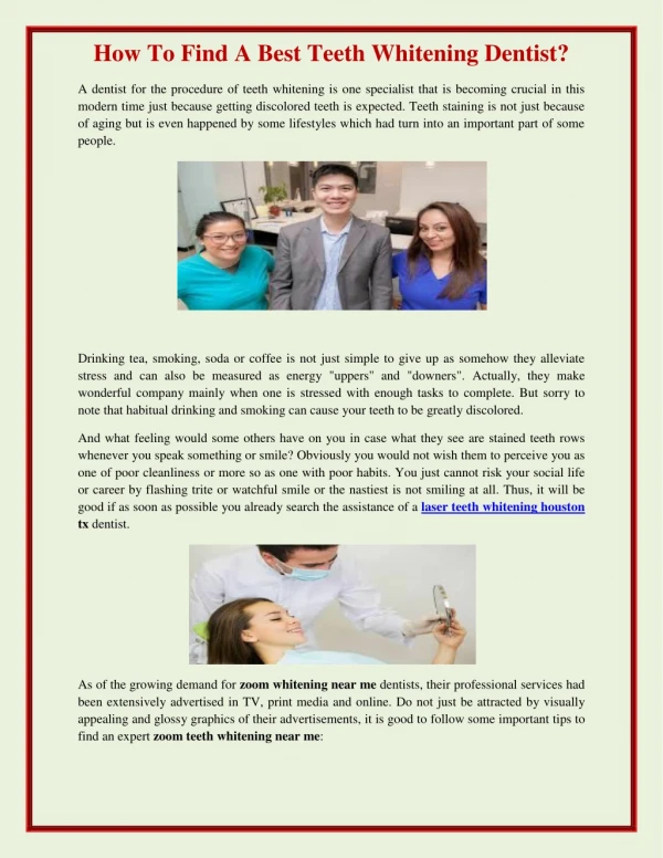 how to find a best teeth whitening dentist