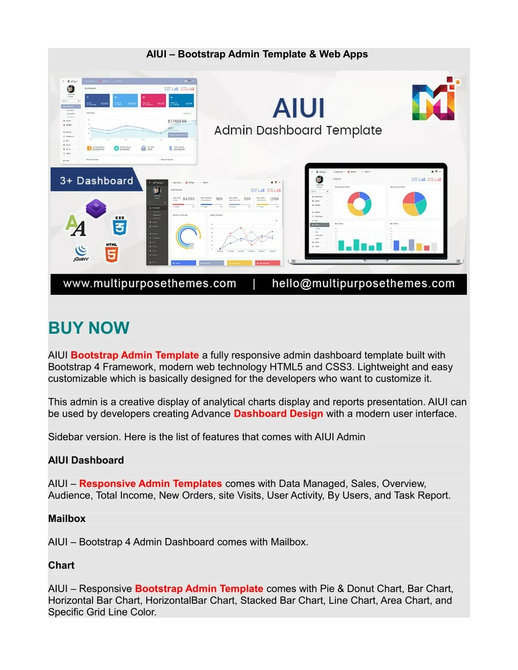 aiui bootstrap admin template web apps