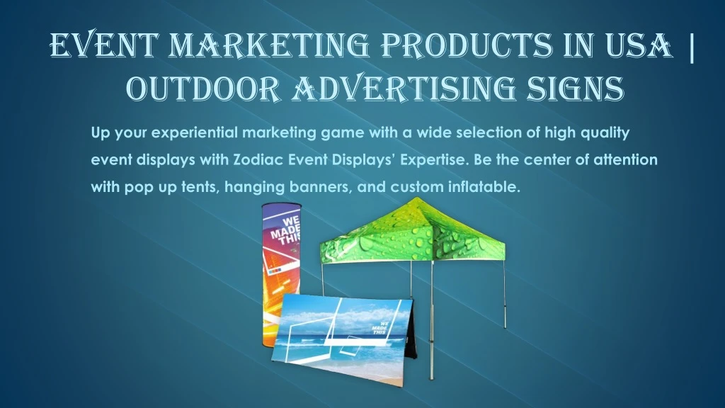 event marketing products in usa outdoor advertising signs