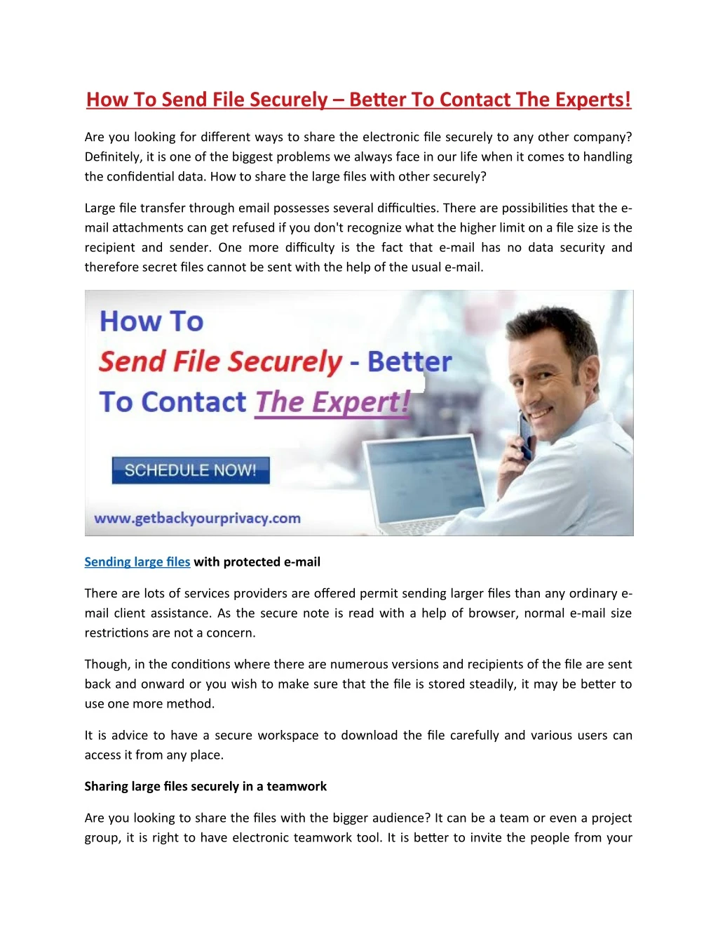 how to send file securely better to contact