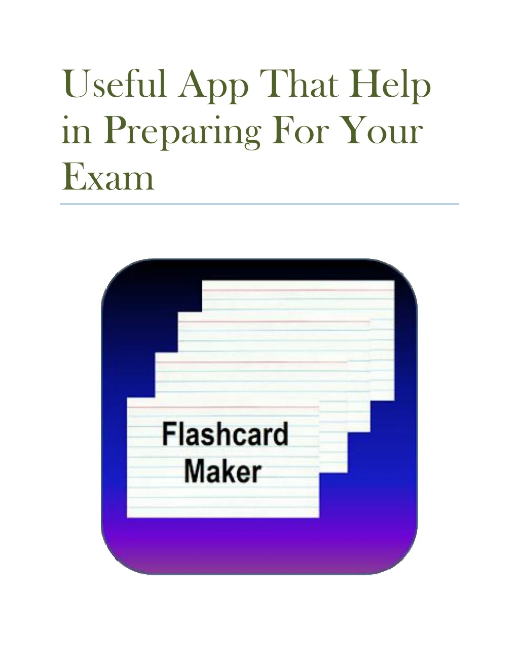 useful app that help in preparing for your exam
