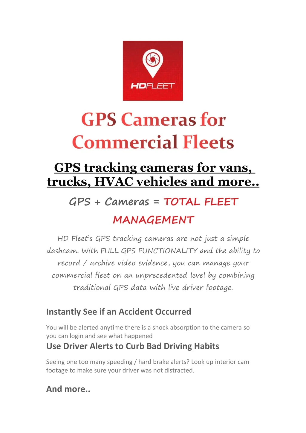 gps tracking cameras for vans trucks hvac