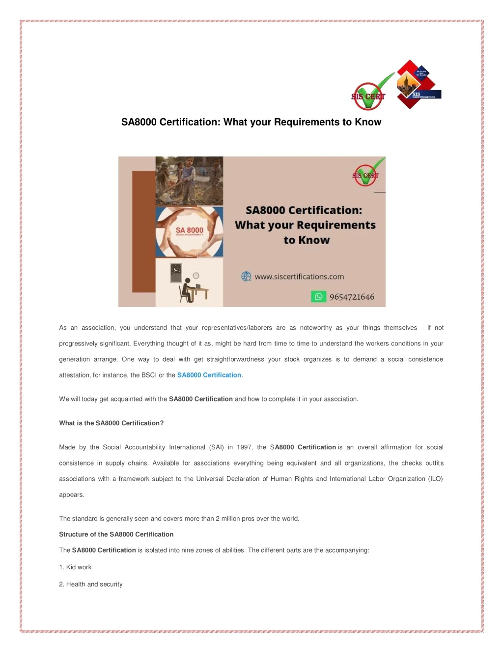 sa8000 certification what your requirements