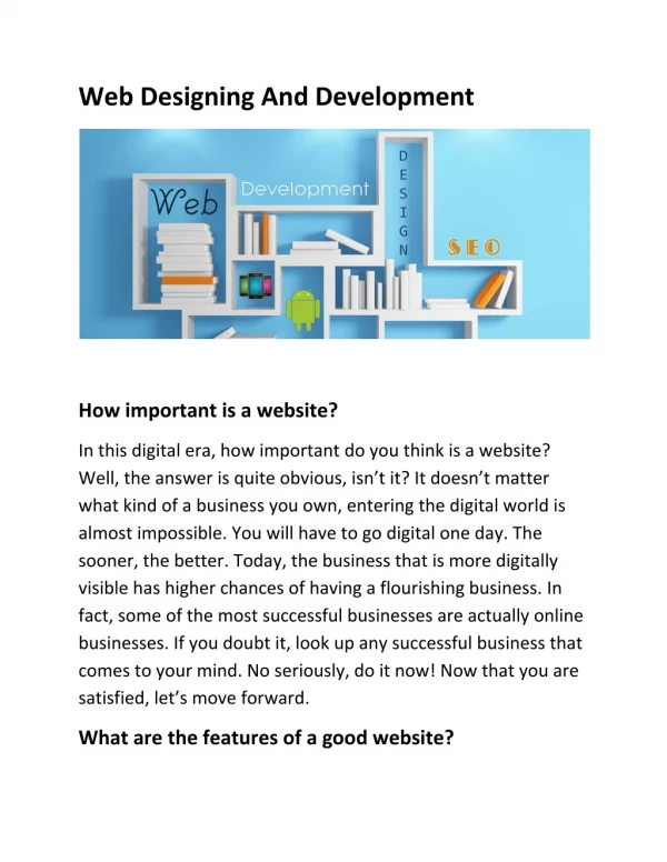 web design and development