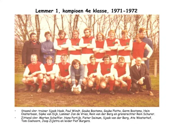 Lemmer 1, kampioen 4e klasse, 1971-1972