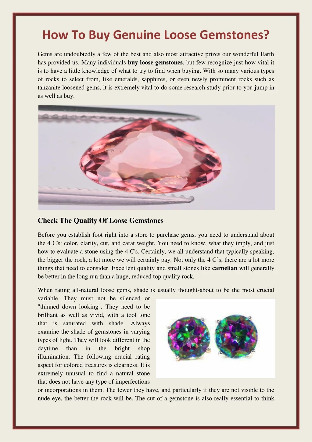 how to buy genuine loose gemstones