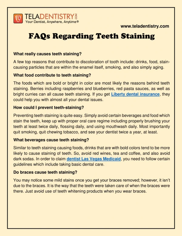 FAQs Regarding Teeth Staining