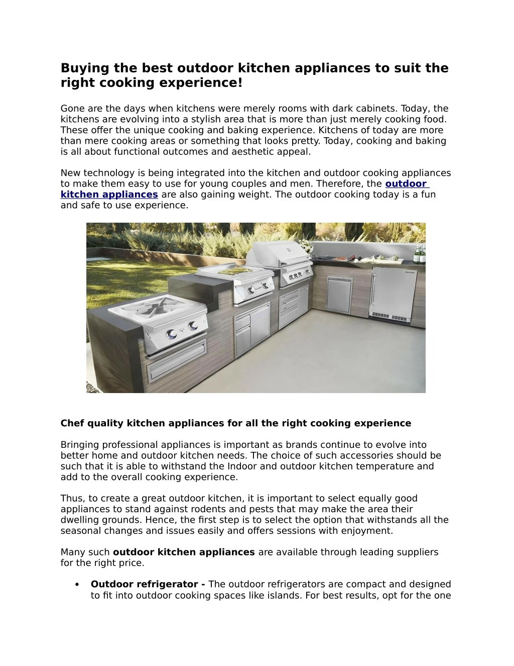 buying the best outdoor kitchen appliances