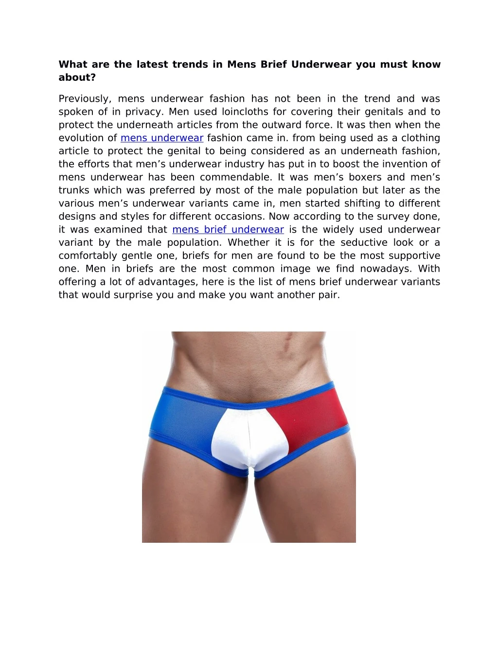 what are the latest trends in mens brief