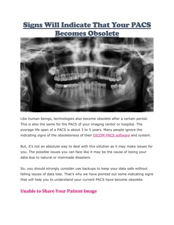 signs will indicate that your pacs becomes