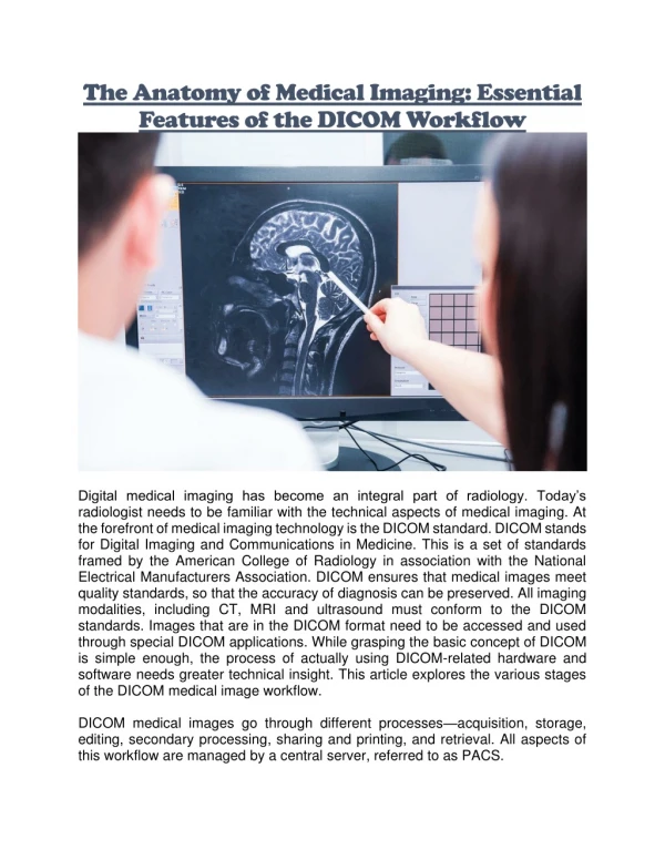 the anatomy of medical imaging essential features