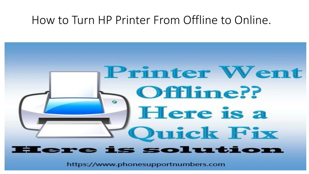 how to turn hp printer from offline to online