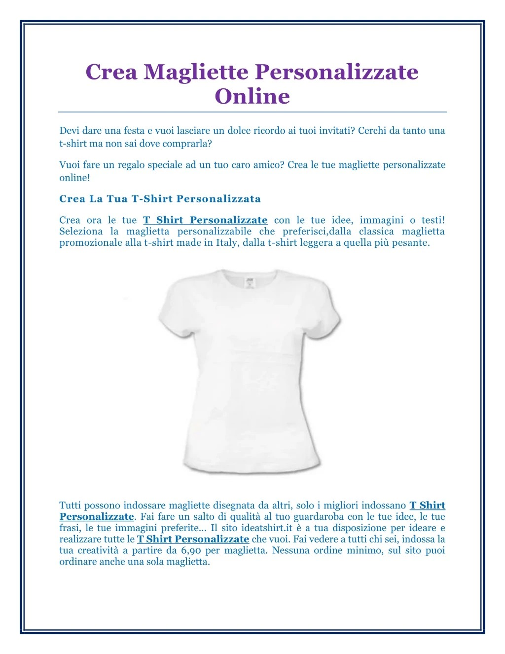 crea magliette personalizzate online