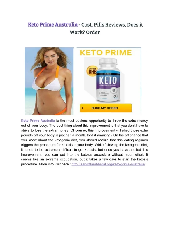 Keto Prime Australia - Cost, Pills Reviews, Does it Work? Order