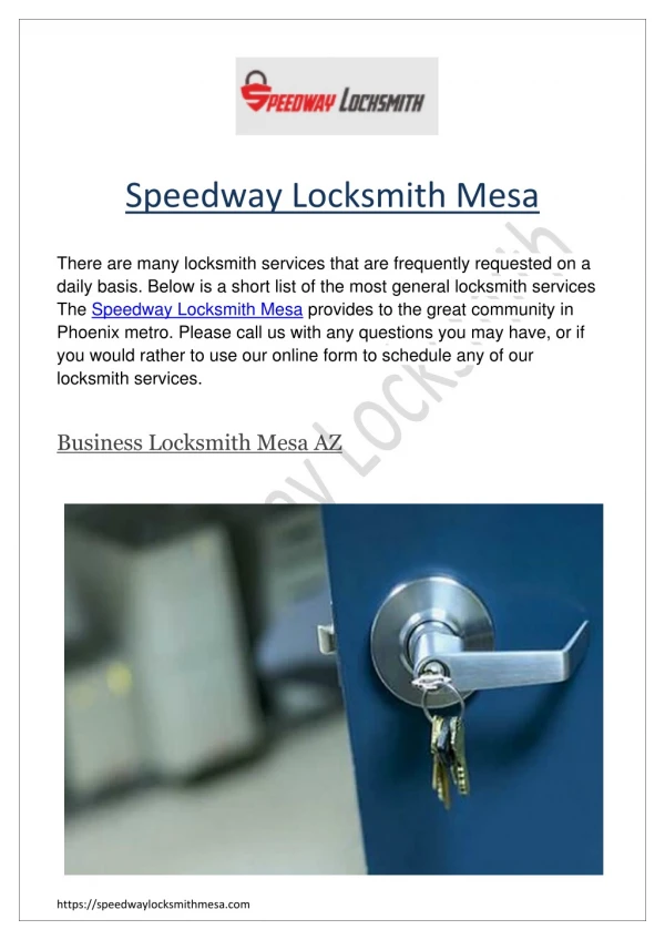 Locksmith Mesa AZ